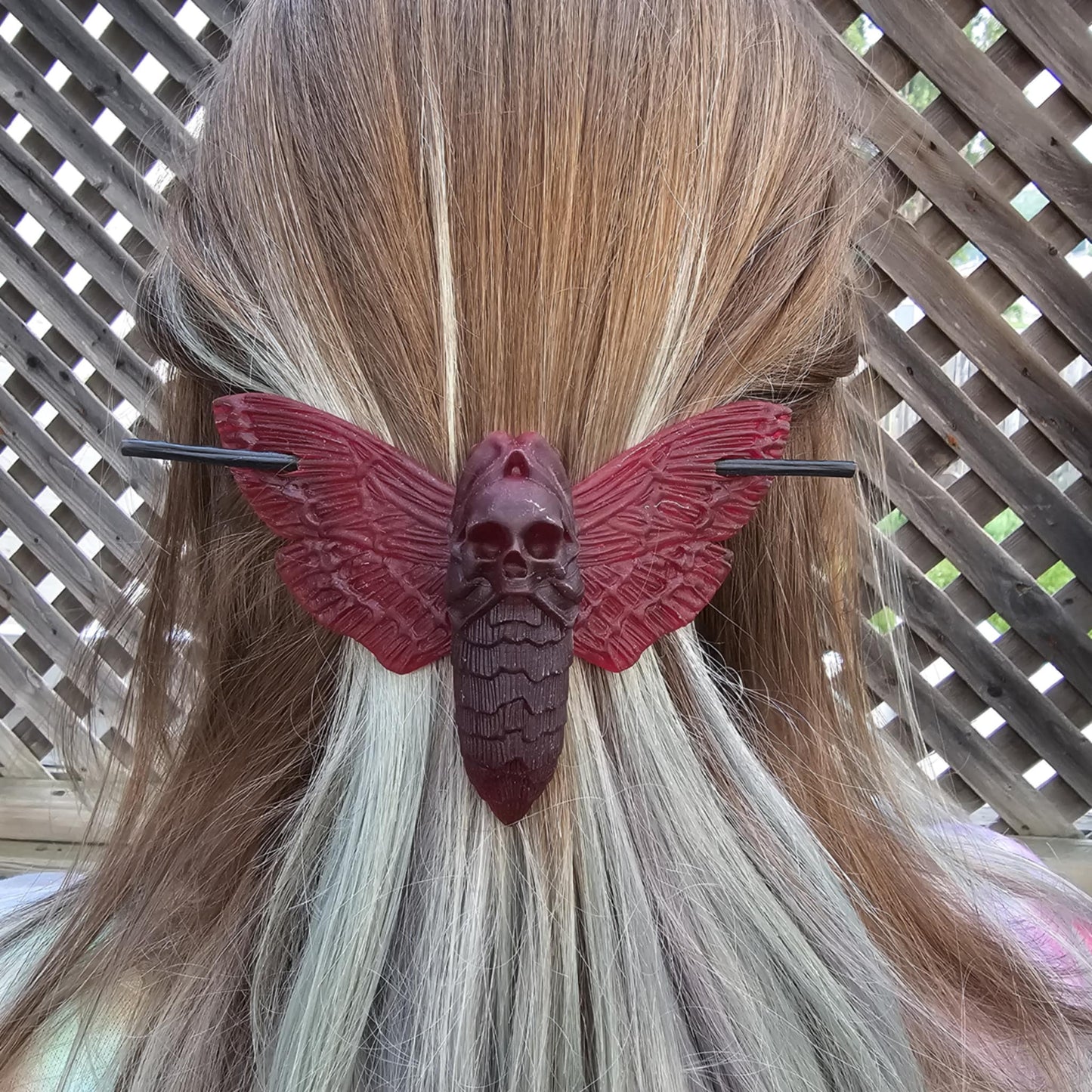 Death hawk moth hair pin