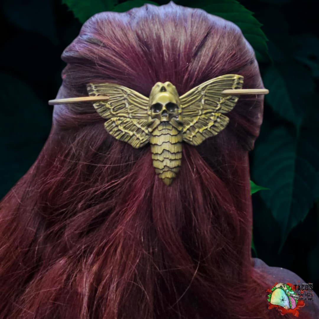 Death hawk moth hair pin