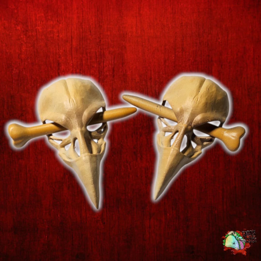 Mini raven skull hair pins
