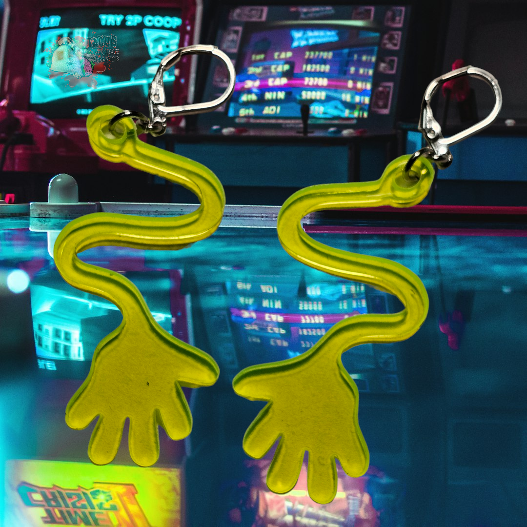 Slappy hand earrings