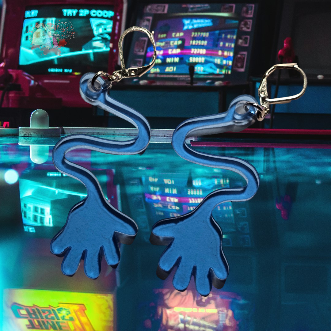 Slappy hand earrings