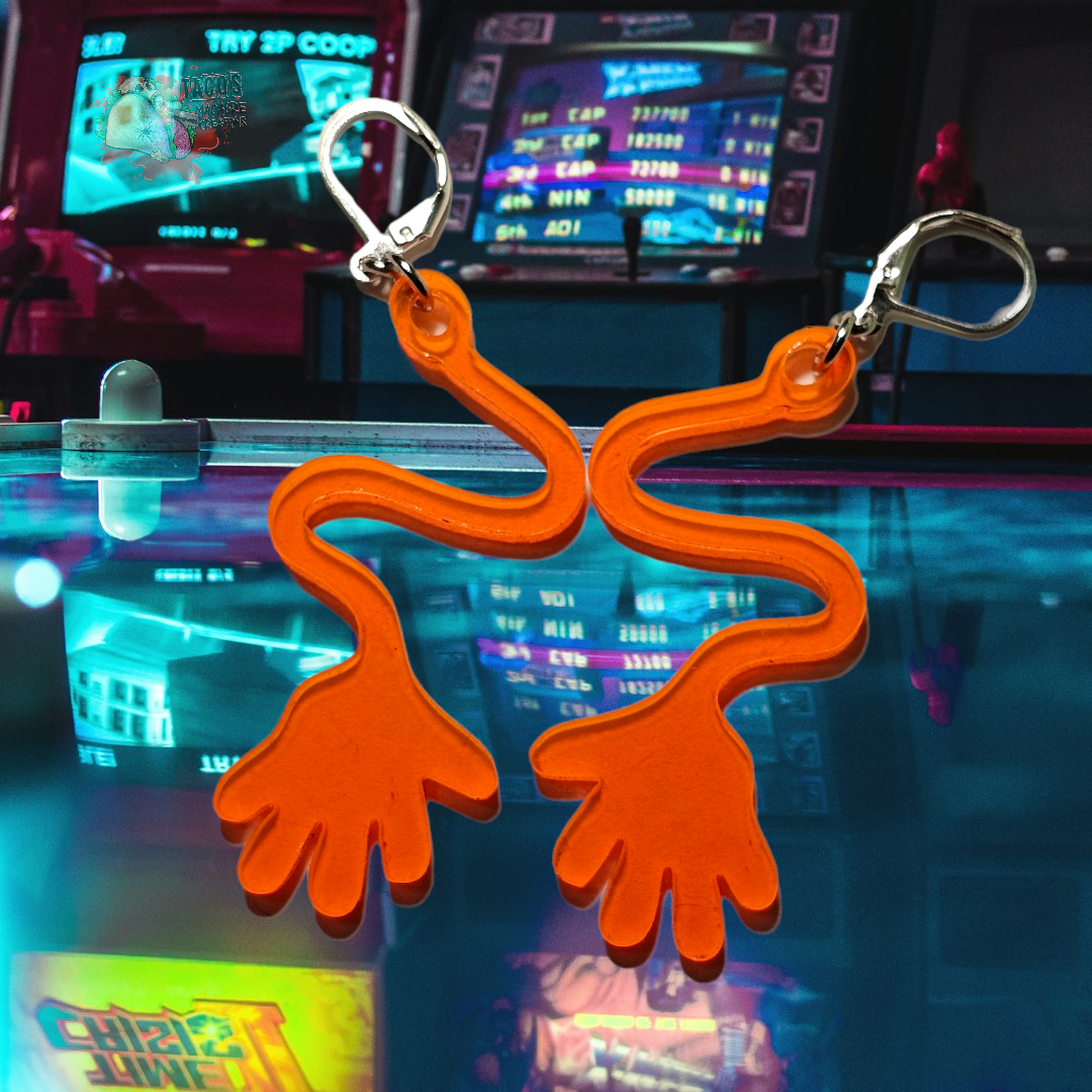 Slappy hand earrings