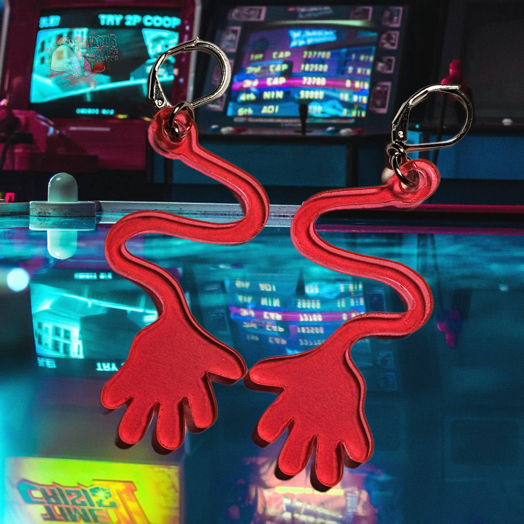 Slappy hand earrings