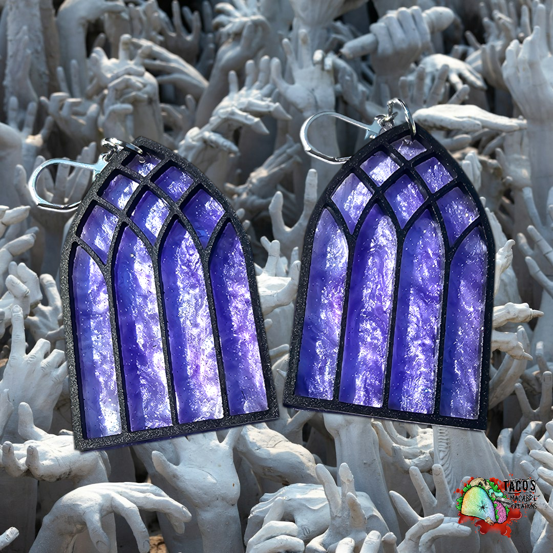 Cathedral window earrings