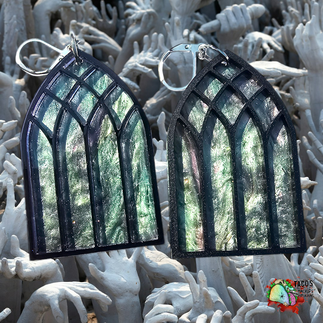 Cathedral window earrings