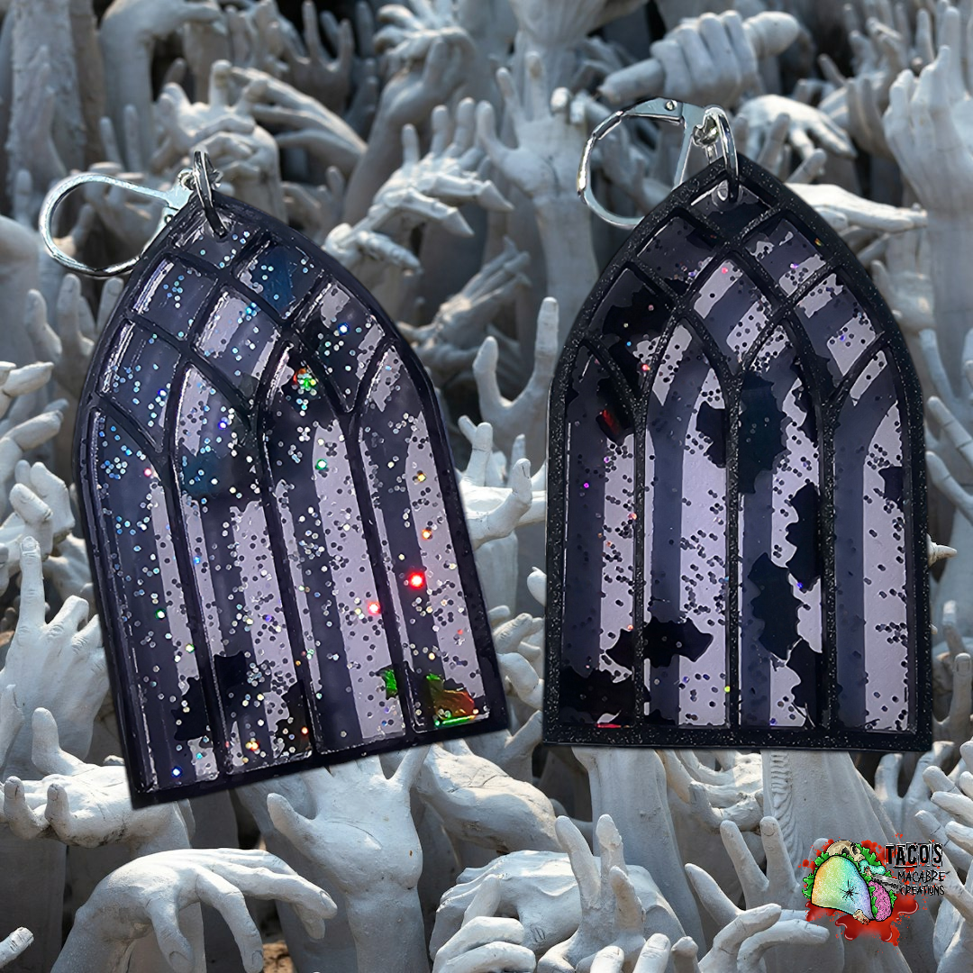 Cathedral window earrings