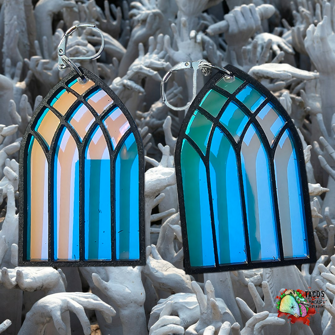 Cathedral window earrings