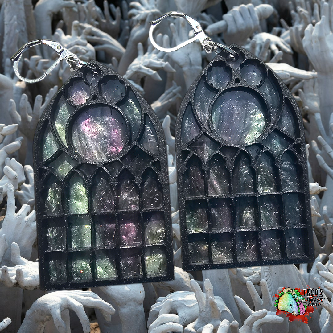 Cathedral window earrings