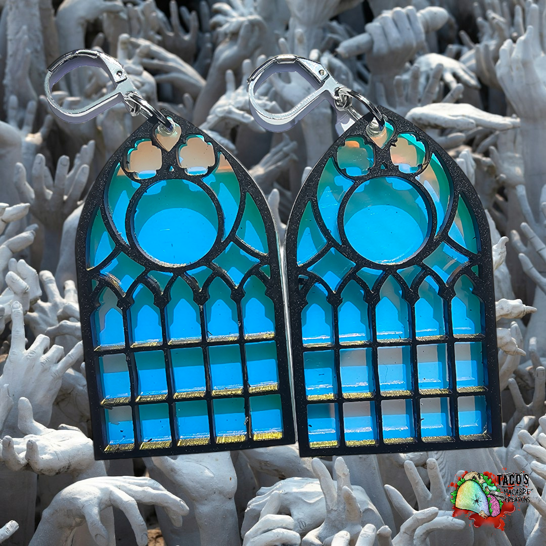 Cathedral window earrings