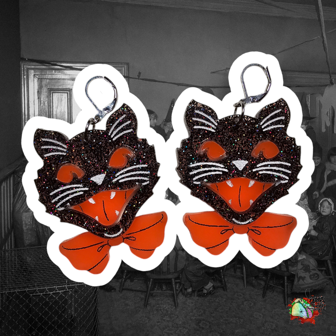 Vintage kitty earrings