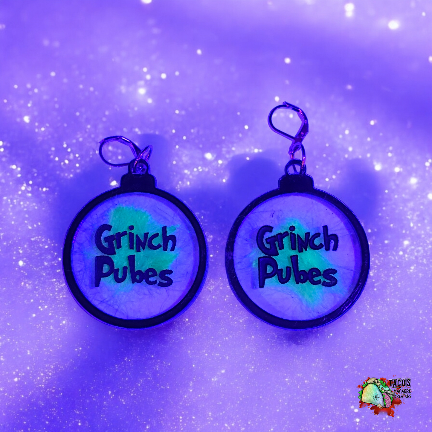 Grinch Pube Earrings