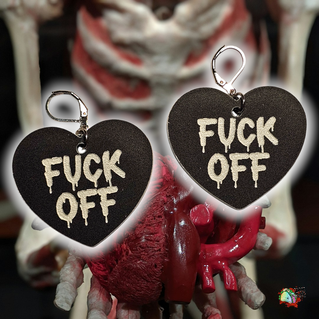 Valloween Msg Heart earrings