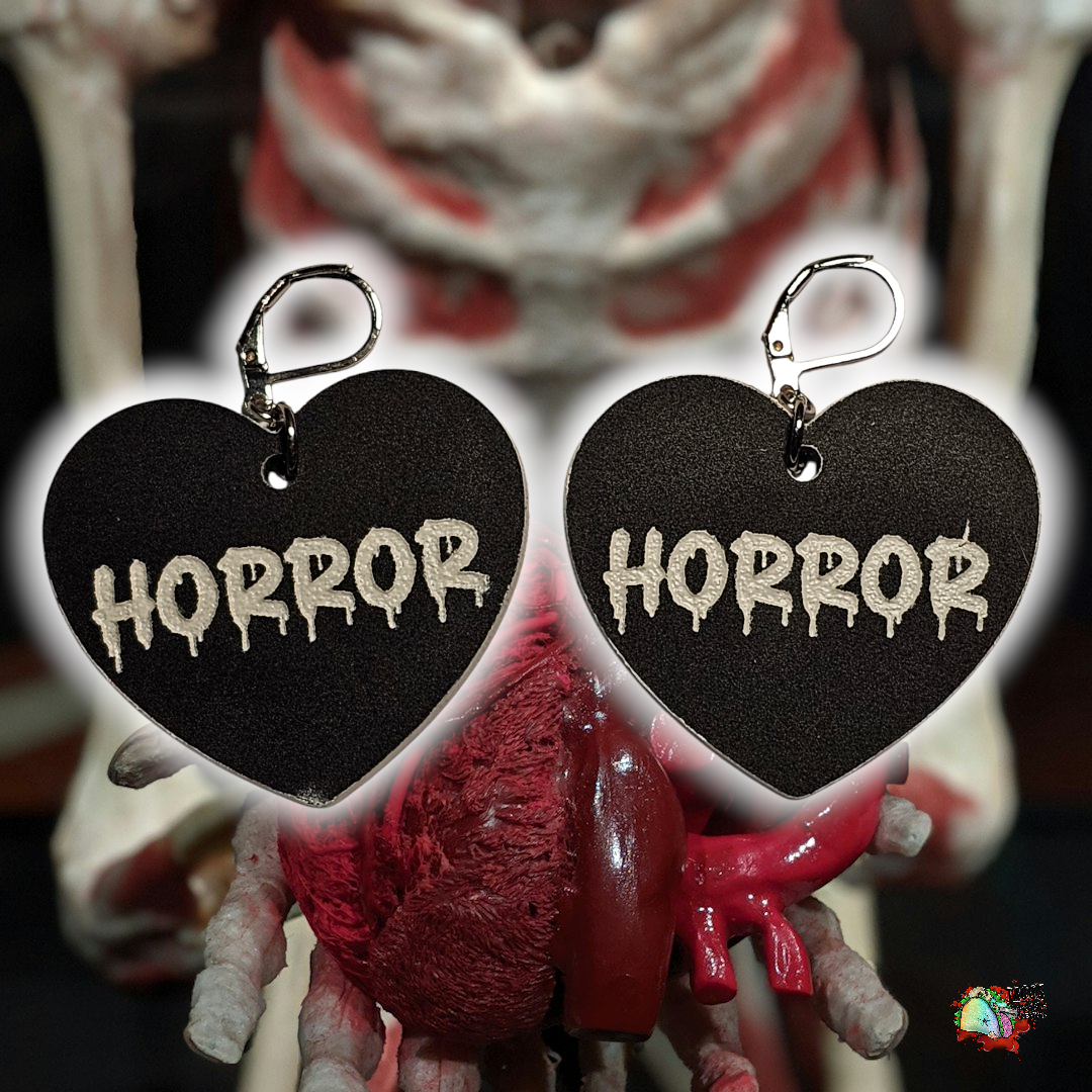 Valloween Msg Heart earrings