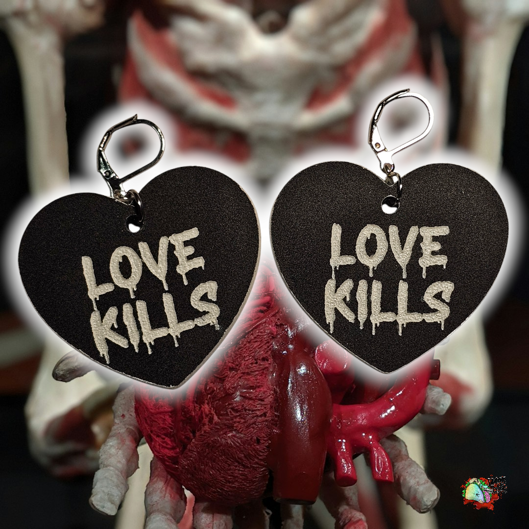 Valloween Msg Heart earrings