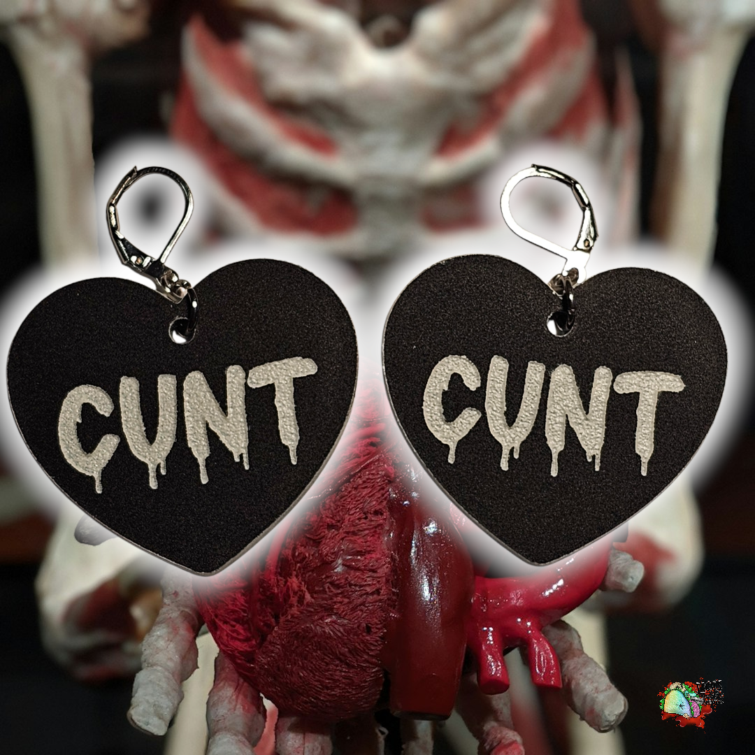 Valloween Msg Heart earrings