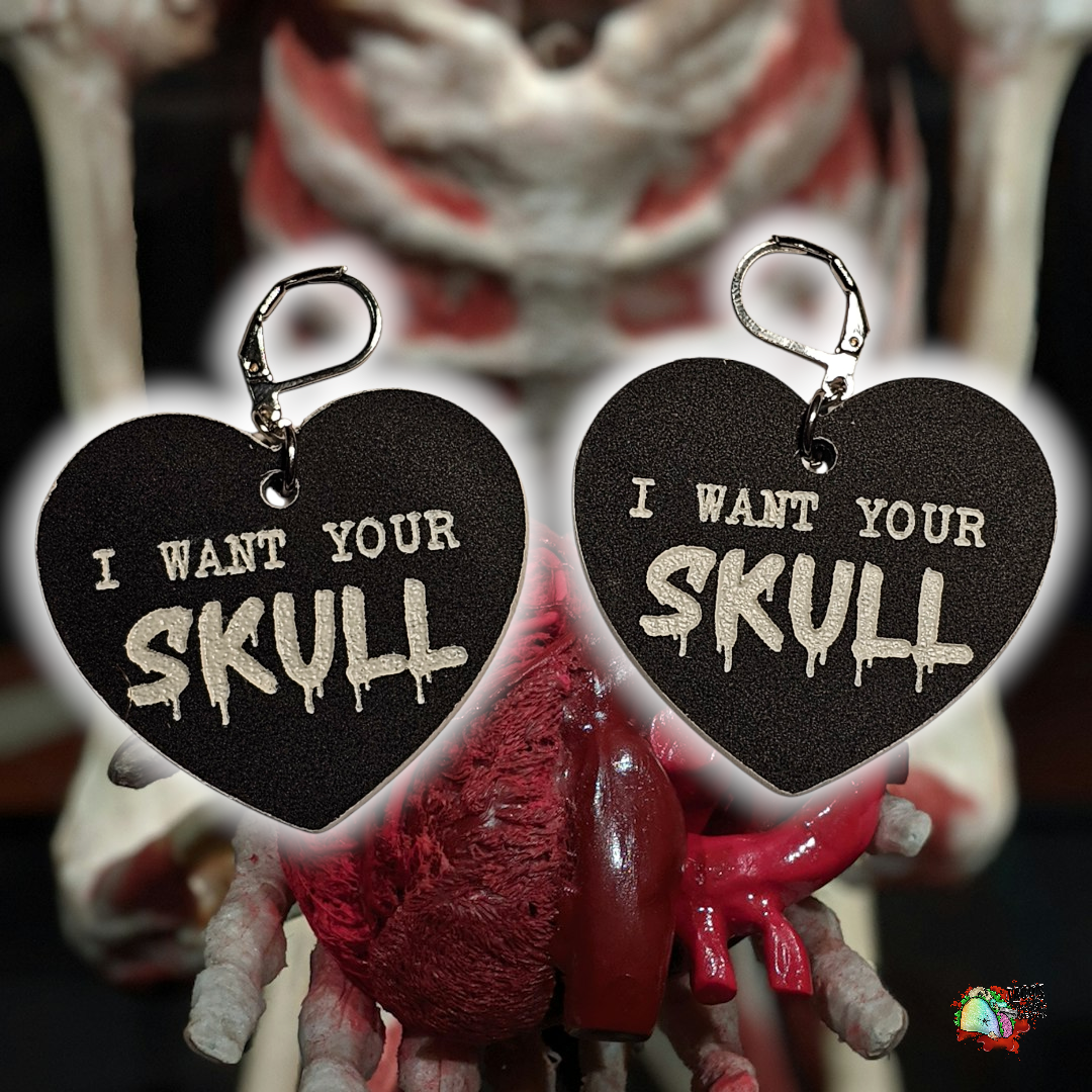 Valloween Msg Heart earrings