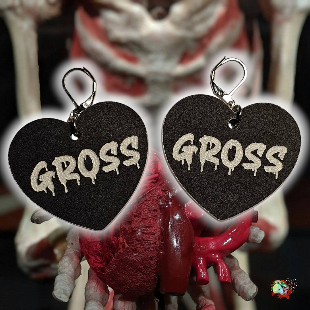 Valloween Msg Heart earrings