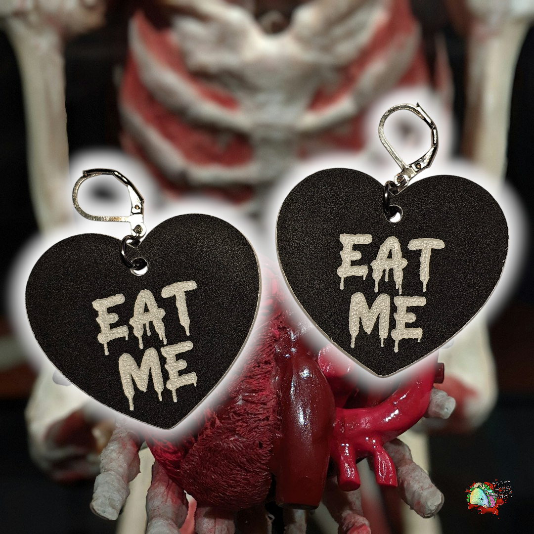 Valloween Msg Heart earrings
