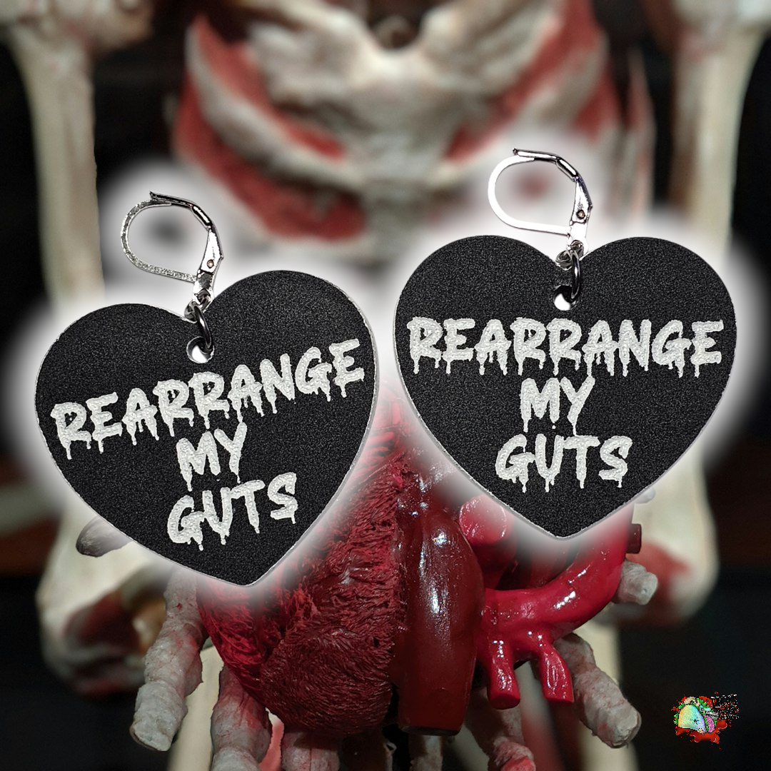 Valloween Msg Heart earrings