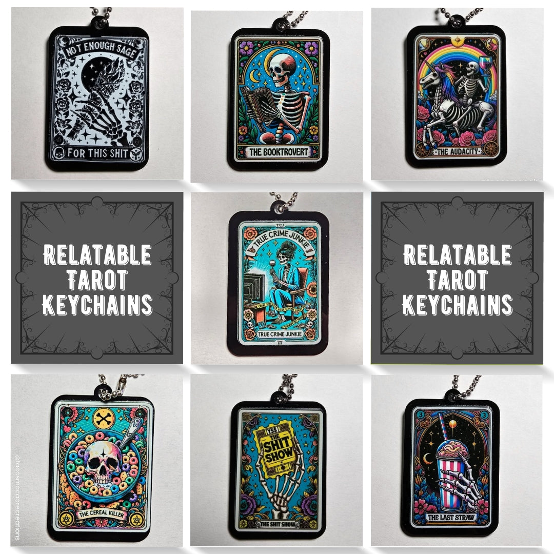 Relatable Tarot Keychains