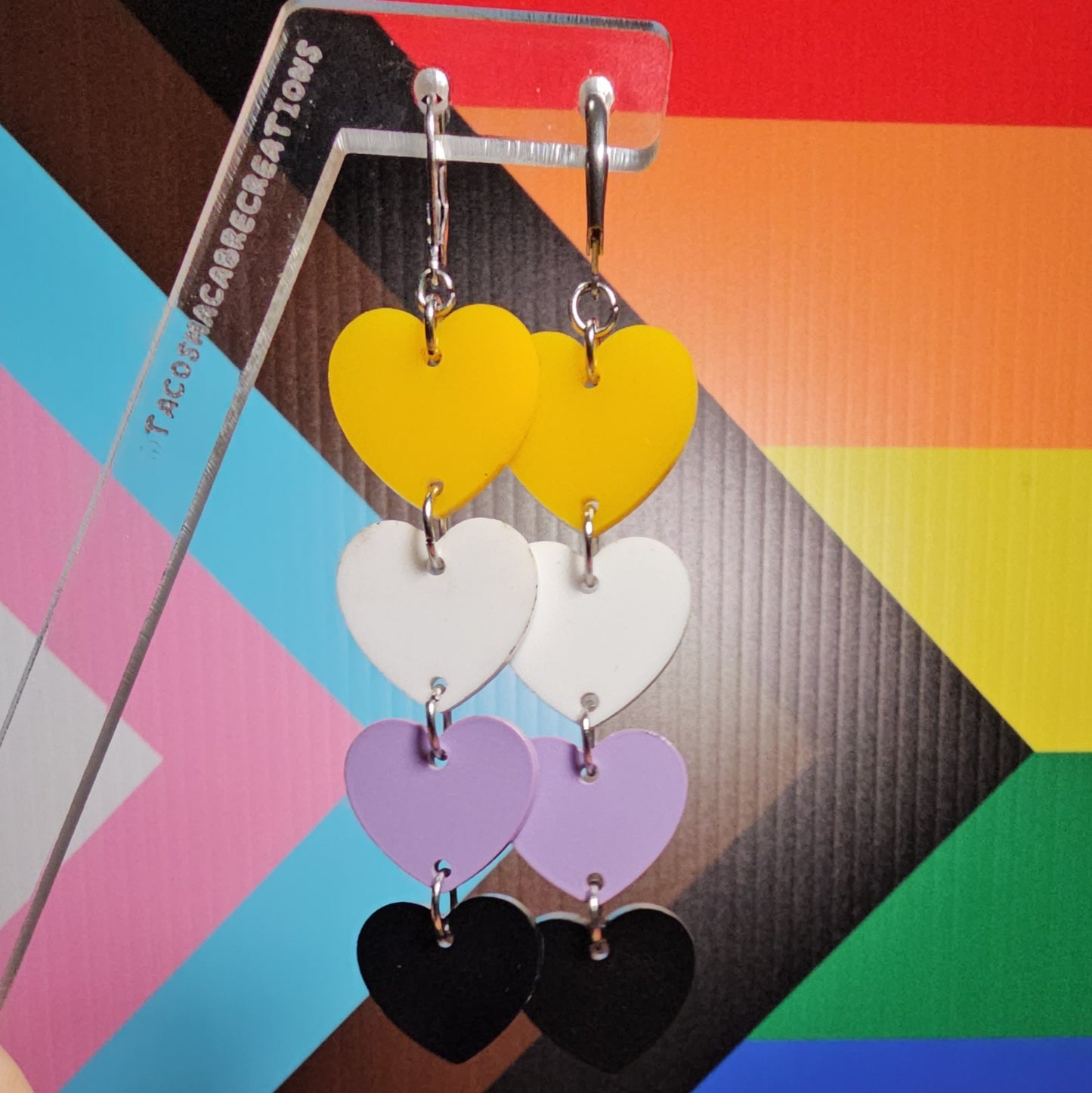Pride flag earrings