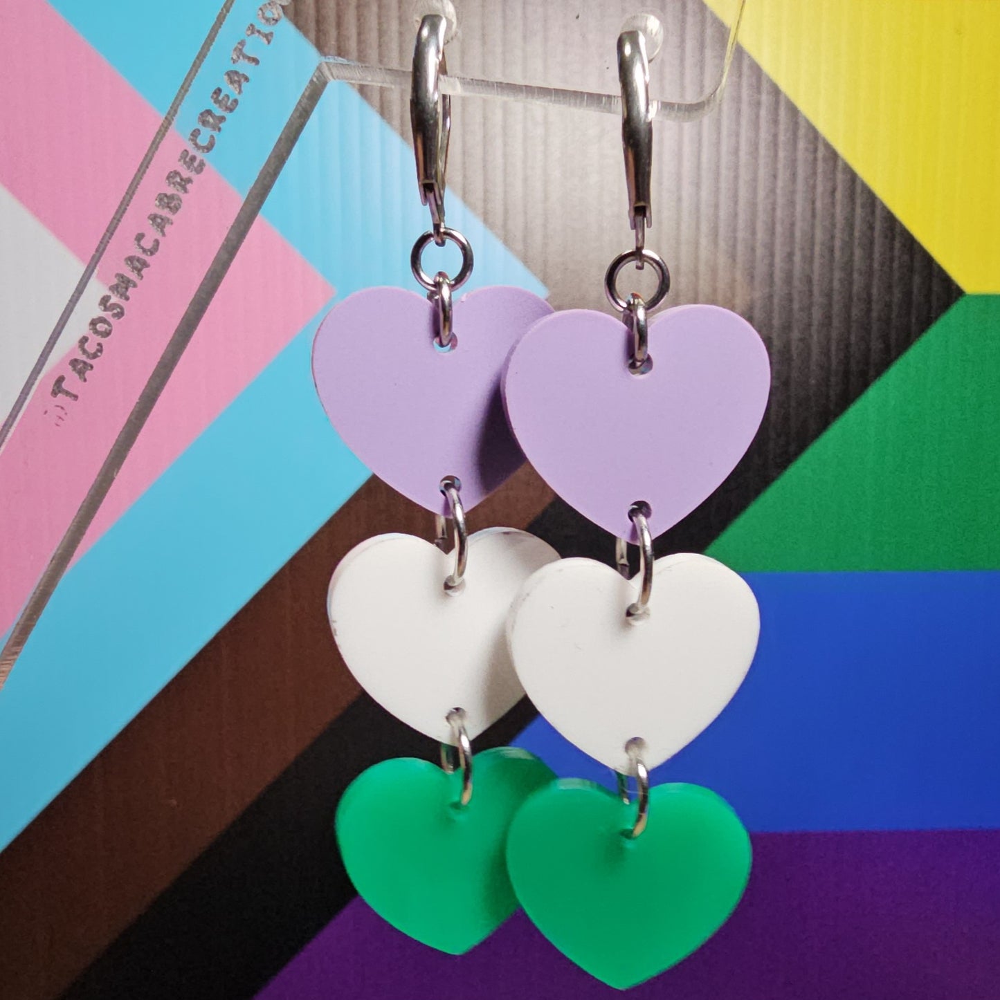 Pride flag earrings