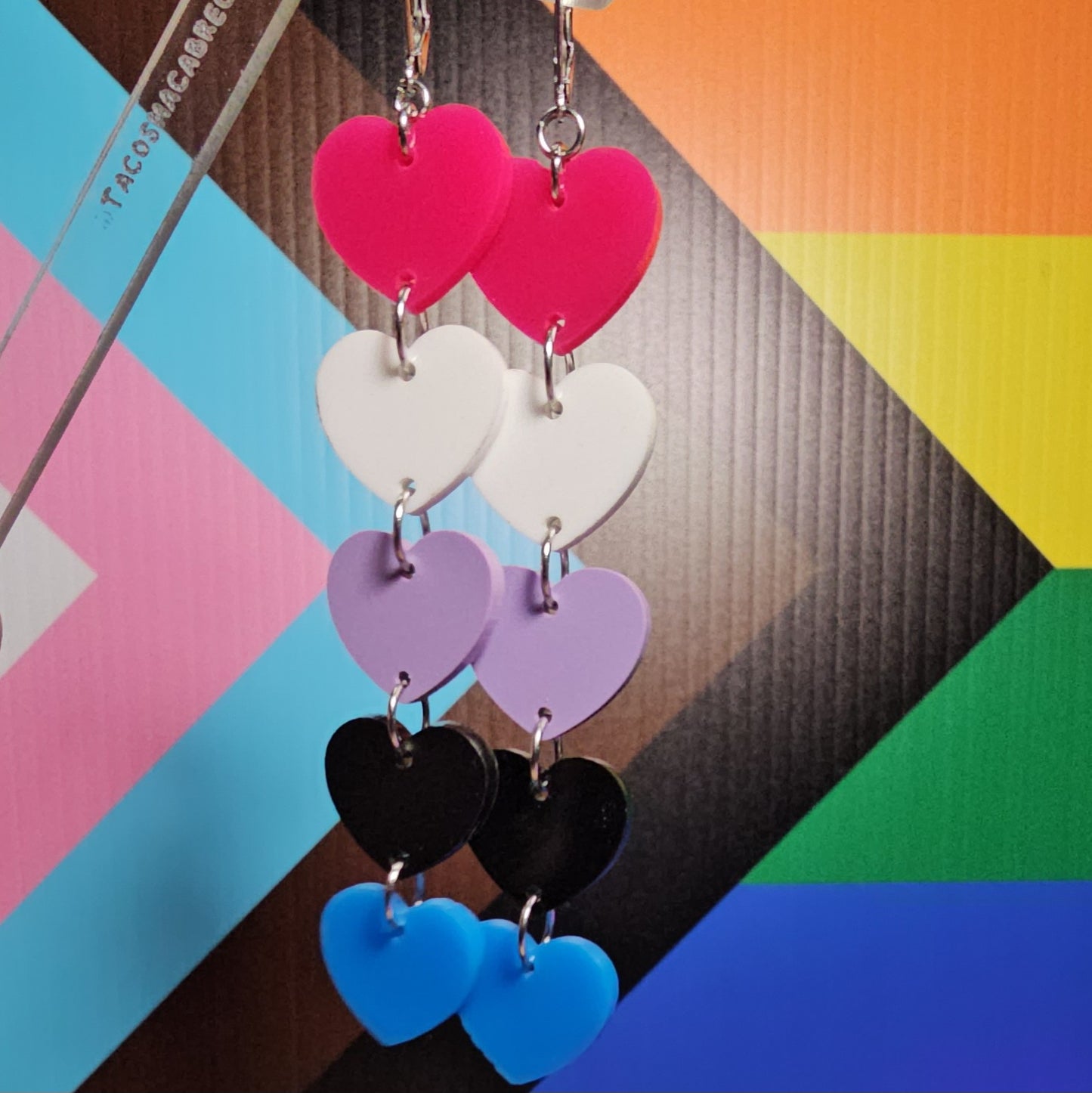 Pride flag earrings