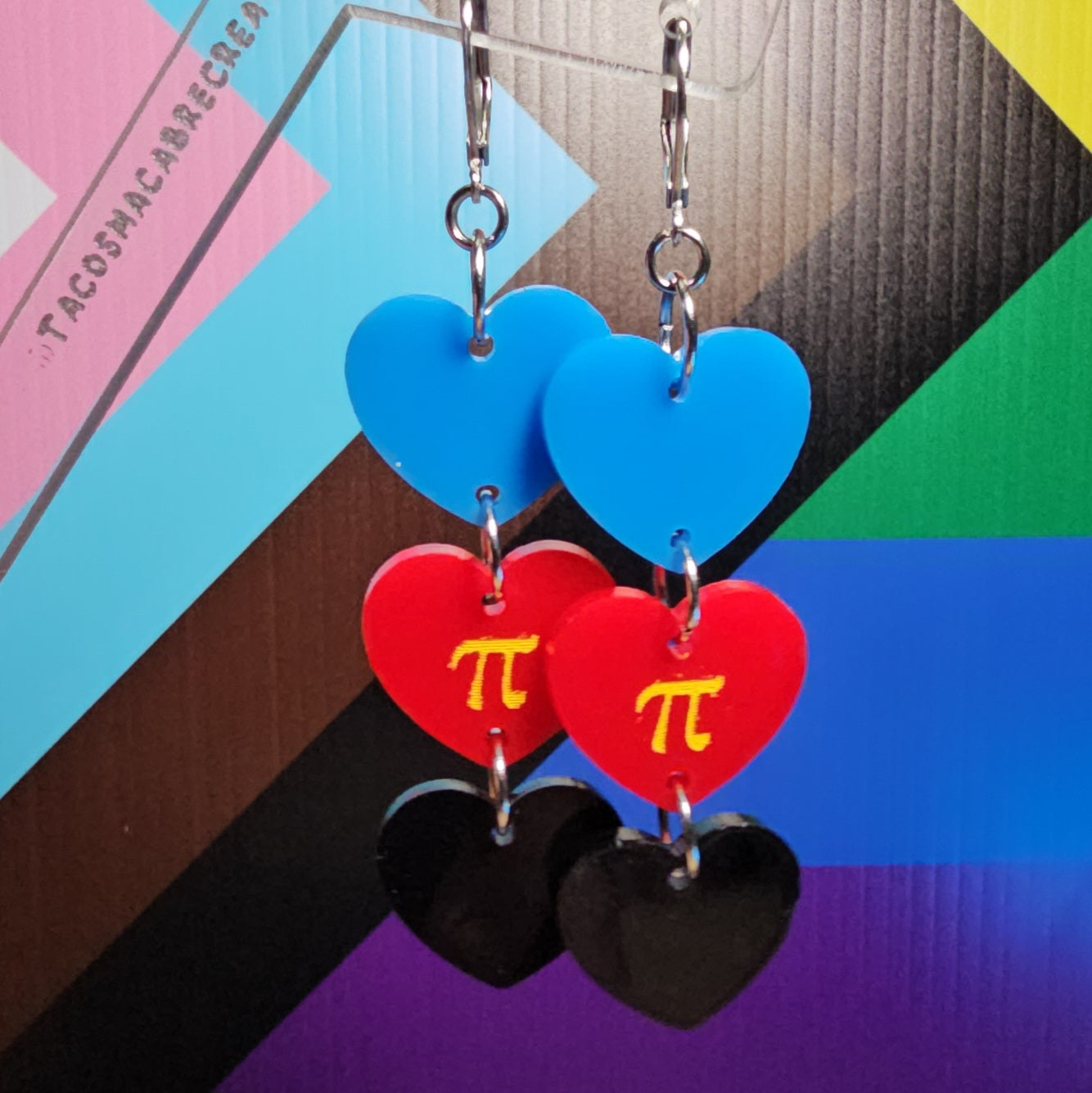 Pride flag earrings