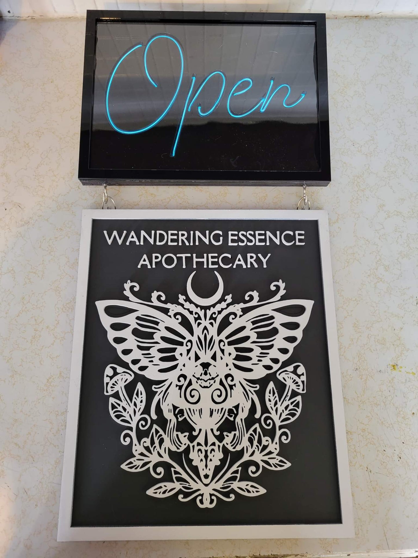 Open Sign with Logo