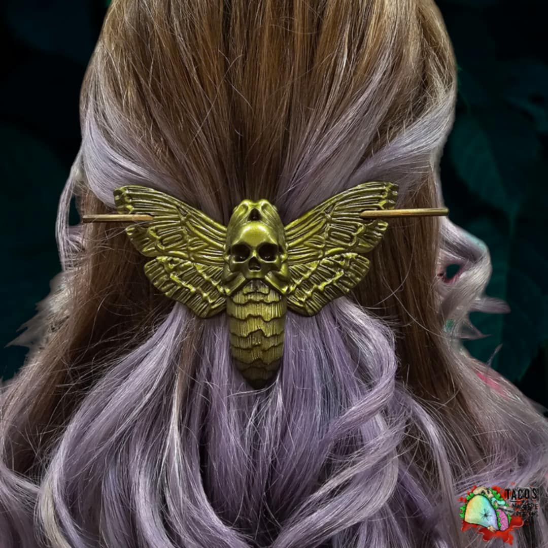 Death hawk moth hair pin