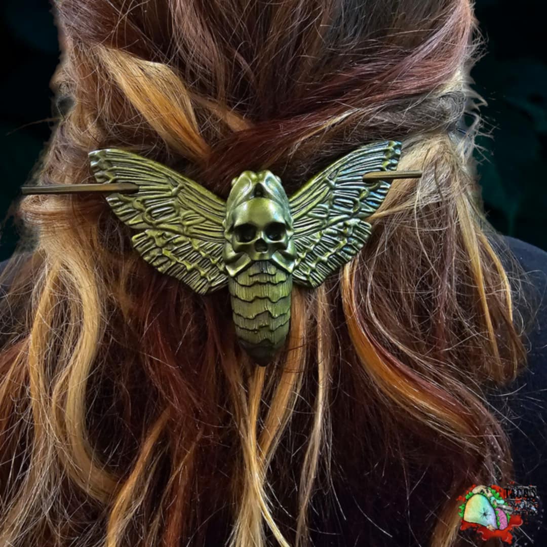 Death hawk moth hair pin