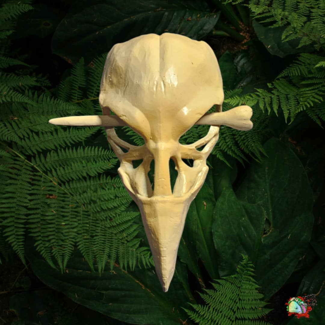 Raven skull hair pin