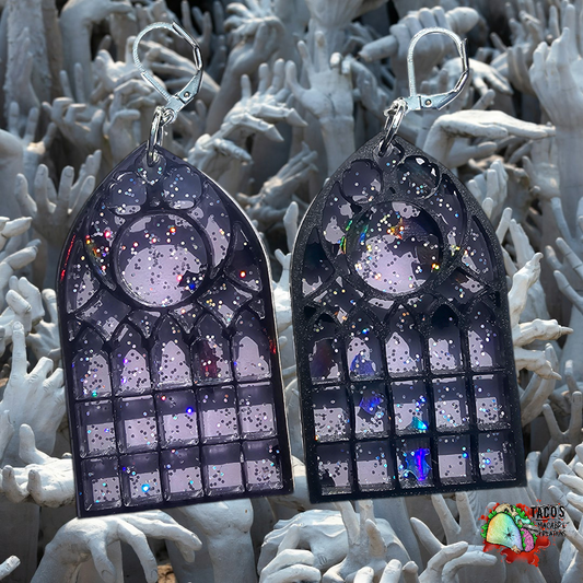 Cathedral window earrings