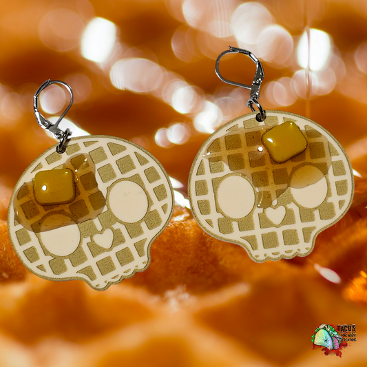 Skull waffle earrings