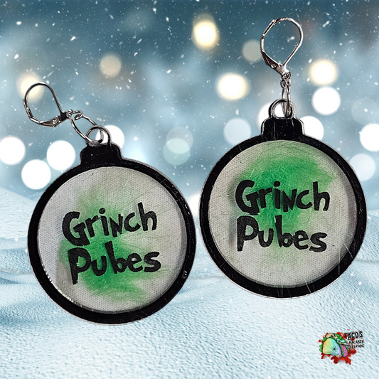 Grinch Pube Earrings