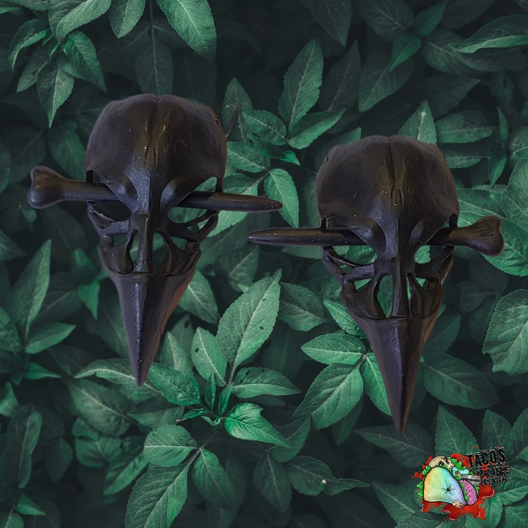 Mini raven skull hair pins
