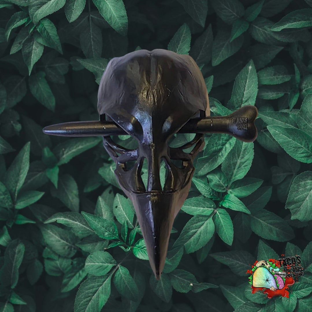 Raven skull hair pin