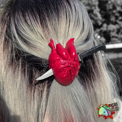 Right through the heart hair pin