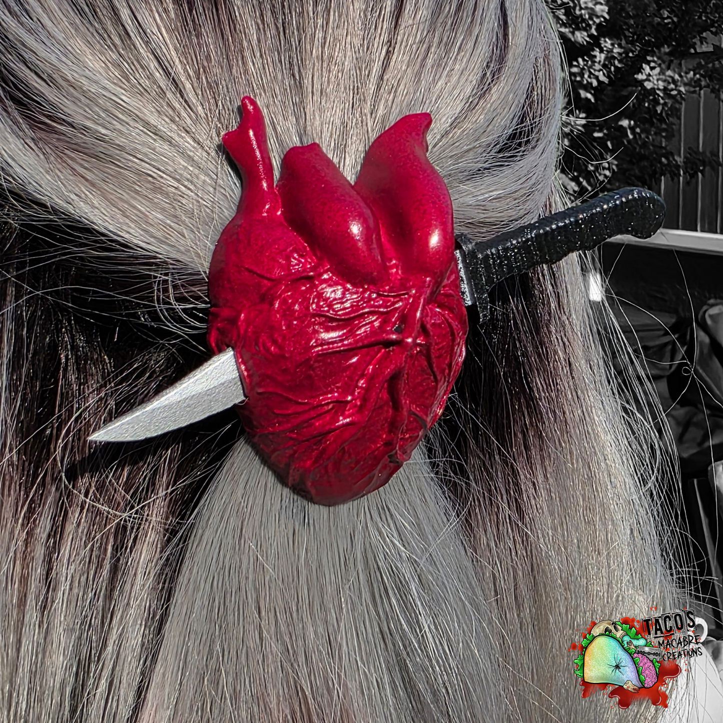 Right through the heart hair pin