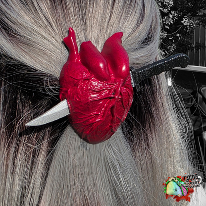 Right through the heart hair pin