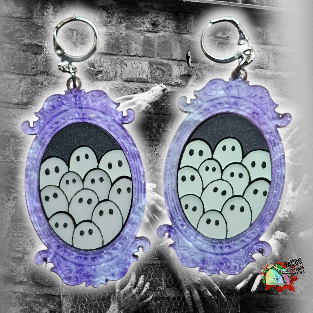 Ghostie family portrait earrings