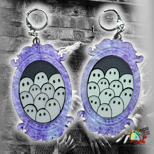 Ghostie family portrait earrings