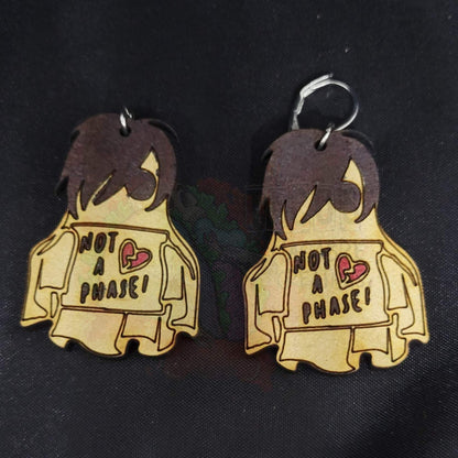 Wooden Ghost Earrings